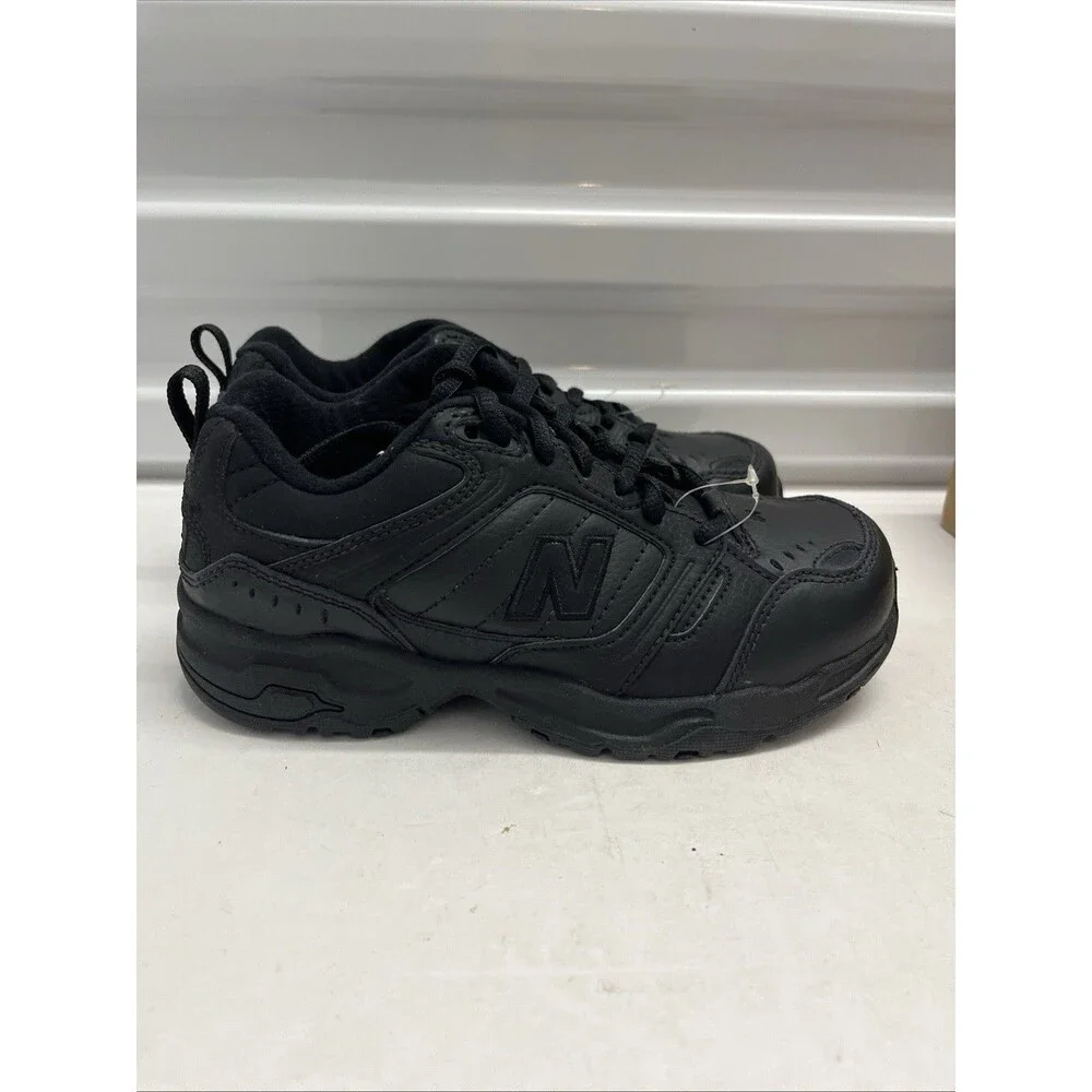 New Balance 621 Little Kid Black Leather Lace Up Sneakers Shoes SZ 11 Extra Wide